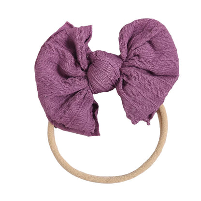 Baby Kid Girls Solid Color Bow Headwear