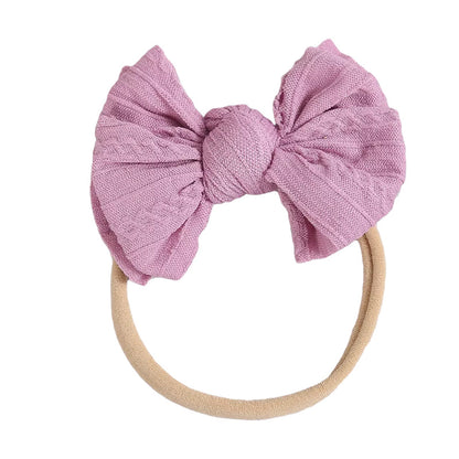 Baby Kid Girls Solid Color Bow Headwear