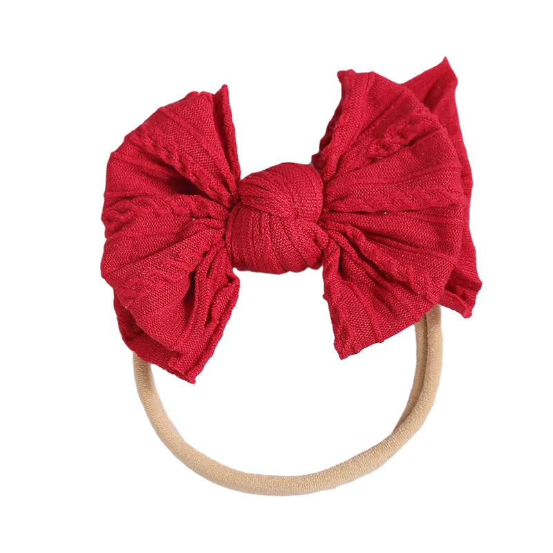 Baby Kid Girls Solid Color Bow Headwear