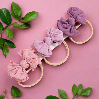 Baby Kid Girls Solid Color Bow Headwear