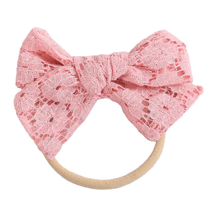 Baby Kid Girls Solid Color Bow Headwear