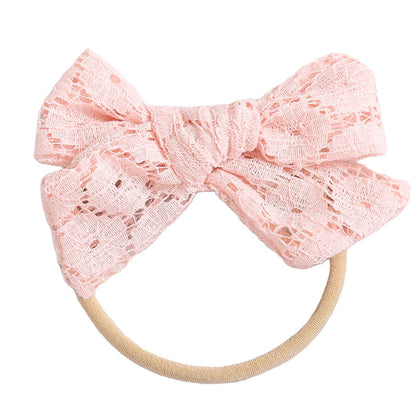 Baby Kid Girls Solid Color Bow Headwear