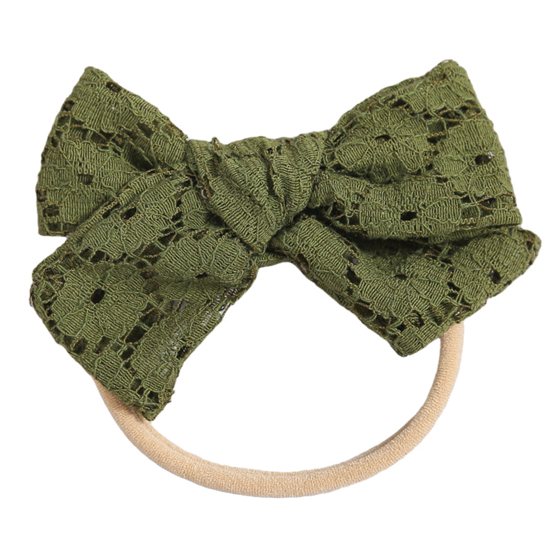 Baby Kid Girls Solid Color Bow Headwear