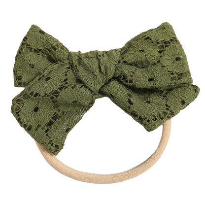 Baby Kid Girls Solid Color Bow Headwear
