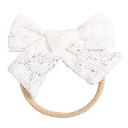 Baby Kid Girls Solid Color Bow Headwear