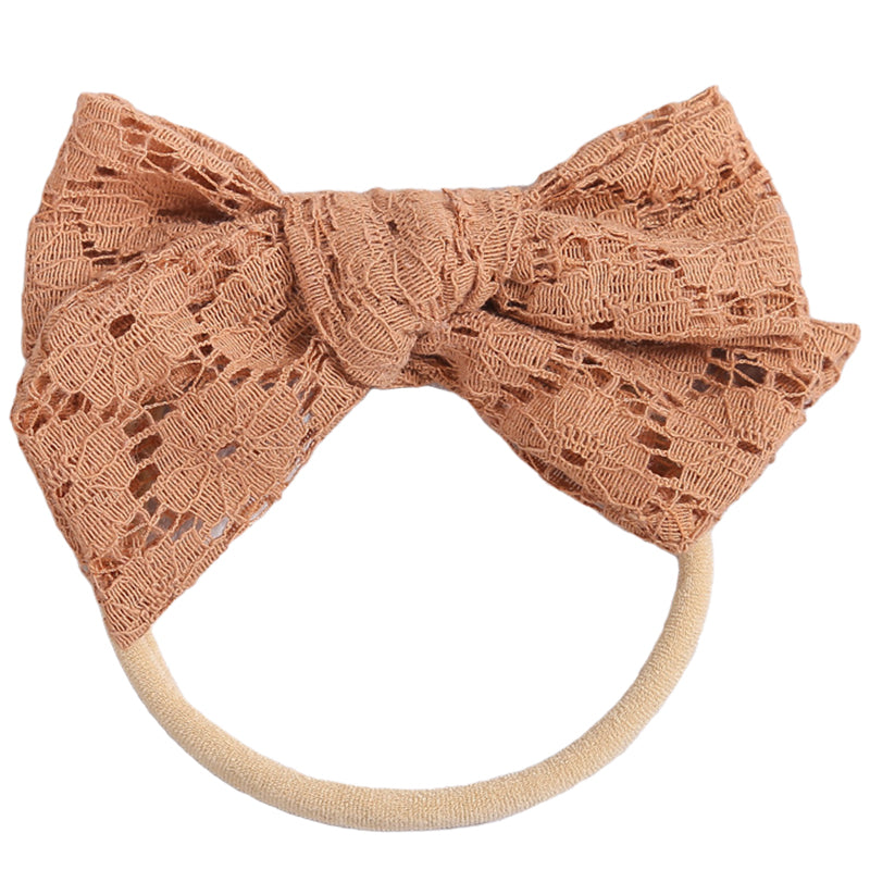 Baby Kid Girls Solid Color Bow Headwear