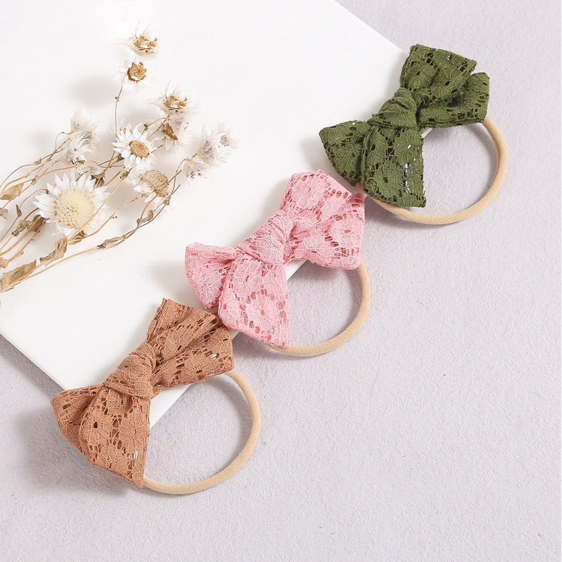 Baby Kid Girls Solid Color Bow Headwear