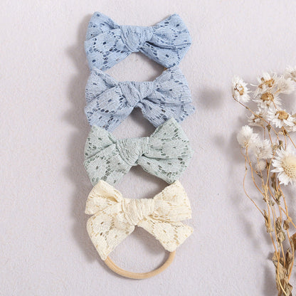 Baby Kid Girls Solid Color Bow Headwear