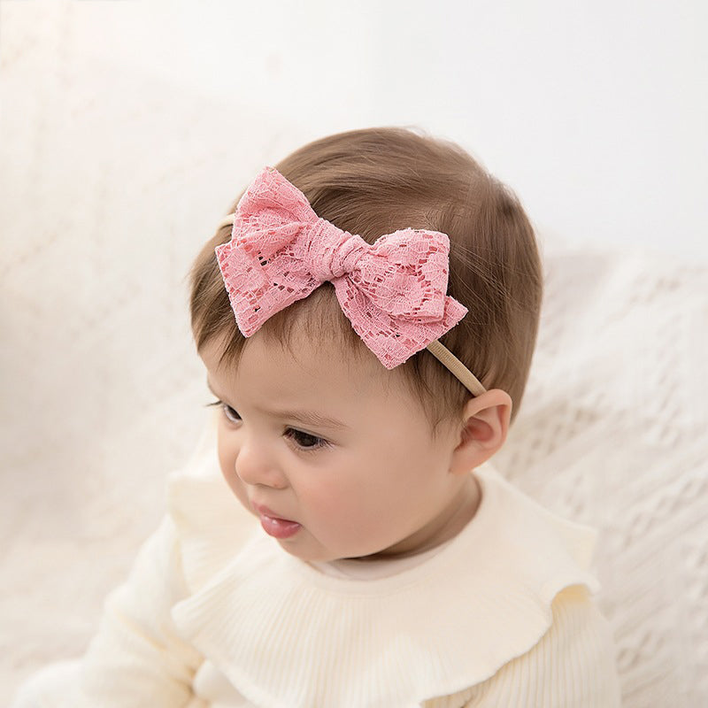 Baby Kid Girls Solid Color Bow Headwear