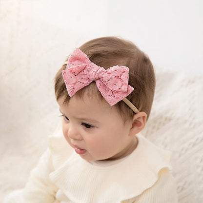 Baby Kid Girls Solid Color Bow Headwear