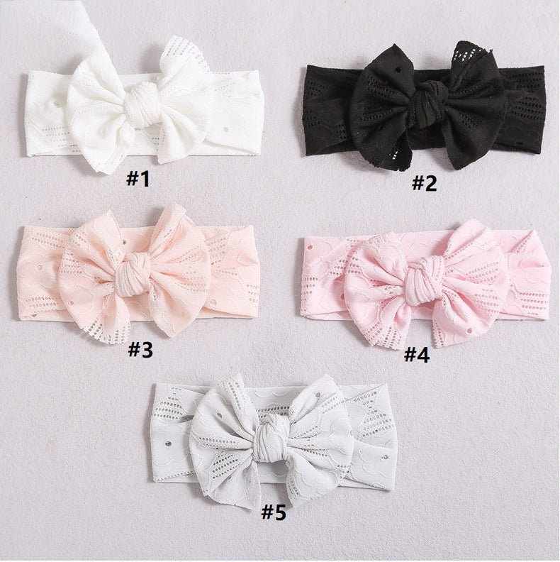Unisex Solid Color Bow Headwear