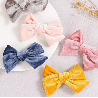 Girls Solid Color Bow Accessories Headwear