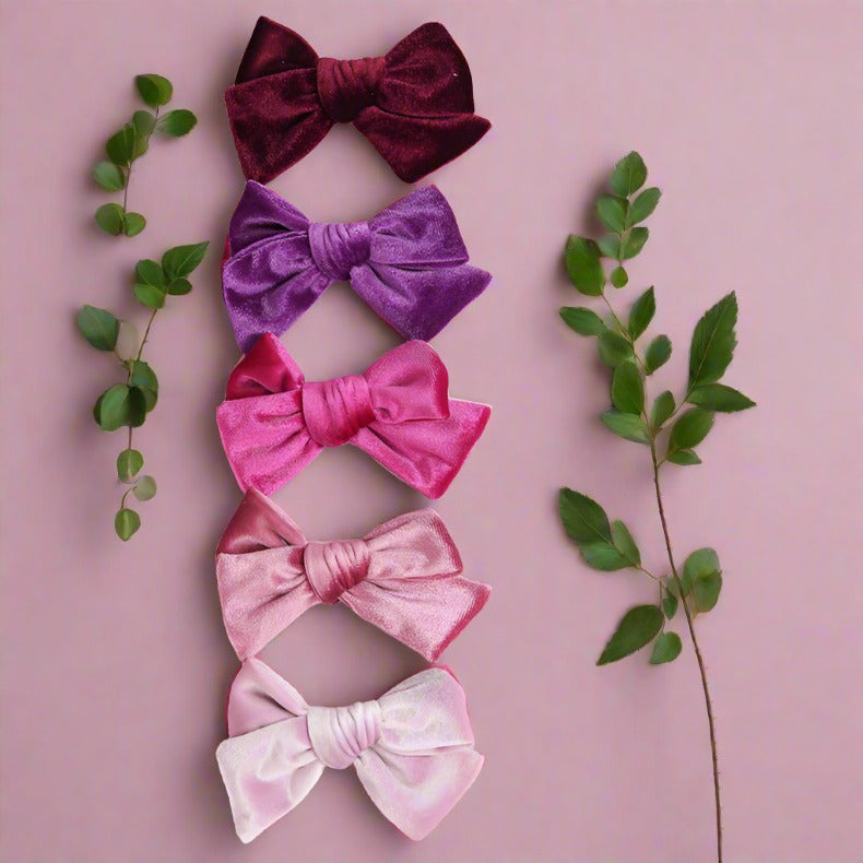 Girls Solid Color Bow Accessories Headwear