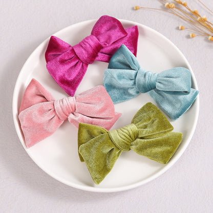 Girls Solid Color Bow Accessories Headwear