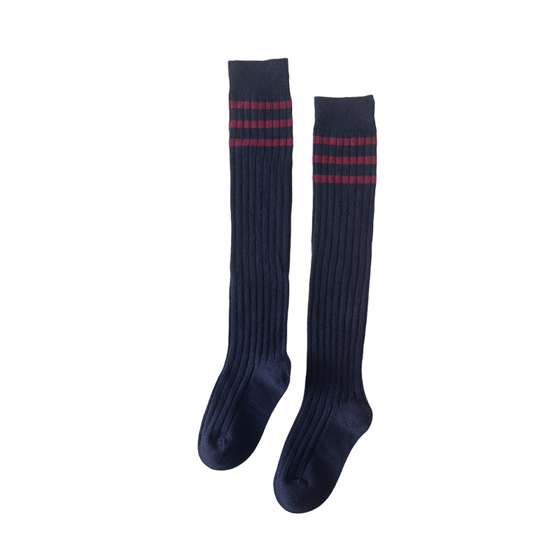 Girls Striped Muslin&Ribbed Accessories Socks Wholesale 22030220