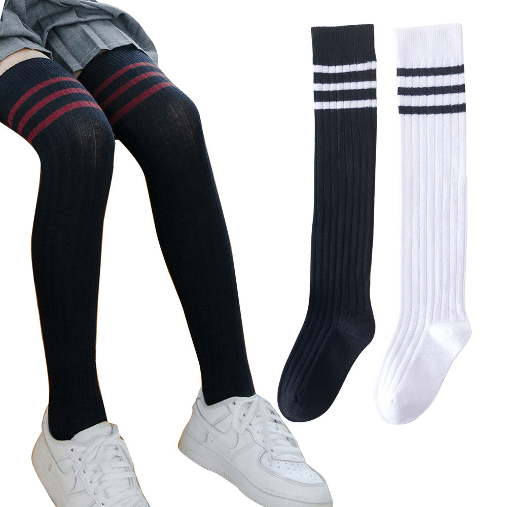 Girls Striped Muslin&Ribbed Accessories Socks Wholesale 22030220