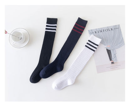 Girls Striped Muslin&Ribbed Accessories Socks Wholesale 22030220