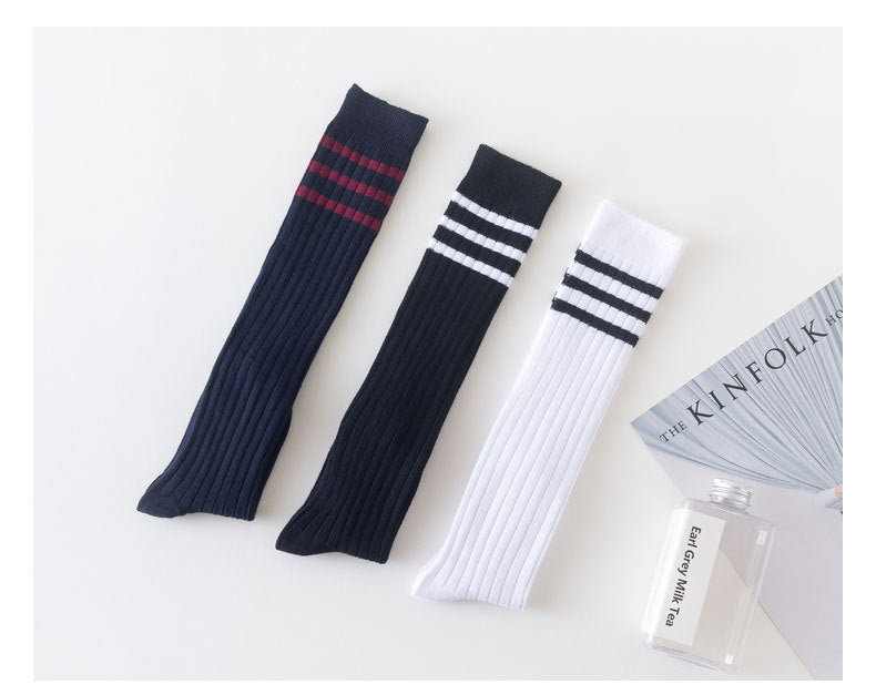 Girls Striped Muslin&Ribbed Accessories Socks Wholesale 22030220