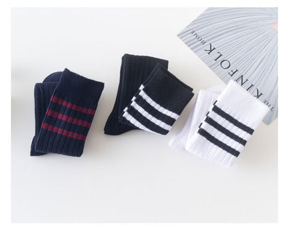 Girls Striped Muslin&Ribbed Accessories Socks Wholesale 22030220