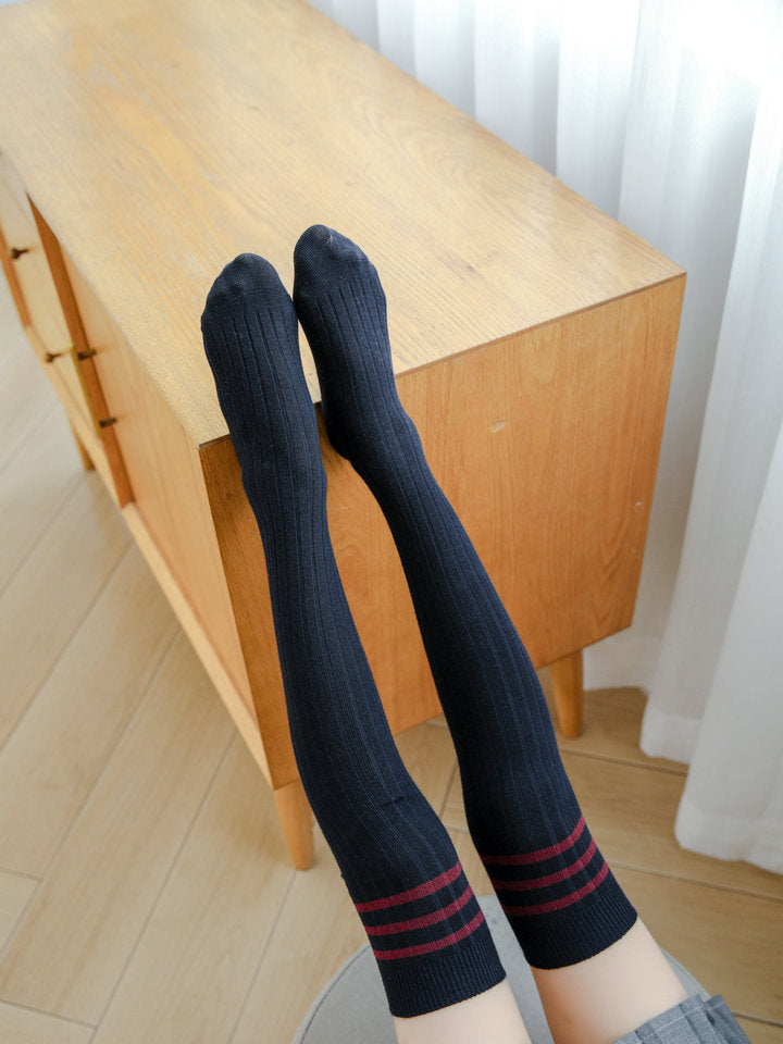 Girls Striped Muslin&Ribbed Accessories Socks Wholesale 22030220