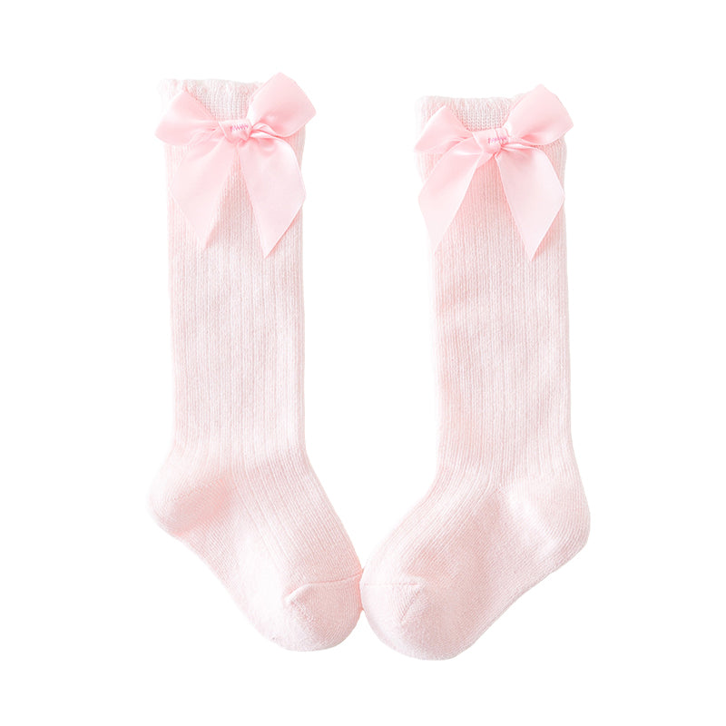 Baby Kid Unisex Solid Color Bow Accessories Socks Wholesale 22030224
