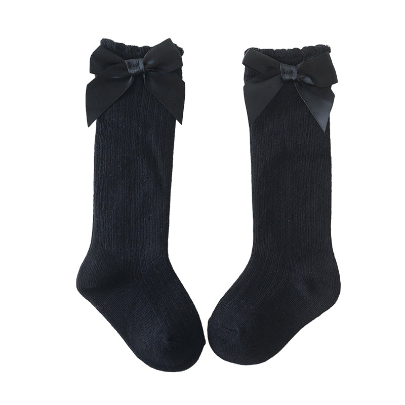 Baby Kid Unisex Solid Color Bow Accessories Socks Wholesale 22030224