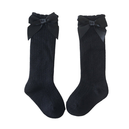 Baby Kid Unisex Solid Color Bow Accessories Socks Wholesale 22030224
