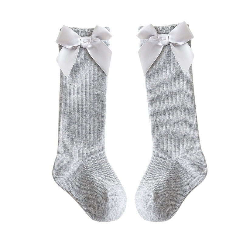 Baby Kid Unisex Solid Color Bow Accessories Socks Wholesale 22030224