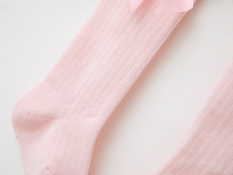 Baby Kid Unisex Solid Color Bow Accessories Socks Wholesale 22030224
