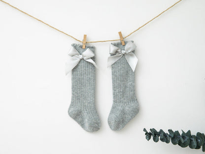Baby Kid Unisex Solid Color Bow Accessories Socks Wholesale 22030224