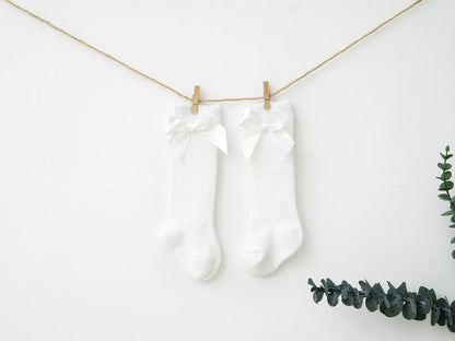Baby Kid Unisex Solid Color Bow Accessories Socks Wholesale 22030224