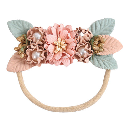 Girls Color-blocking Flower Accessories Headwear