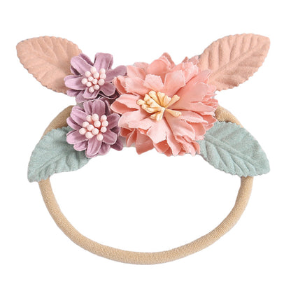Girls Color-blocking Flower Accessories Headwear