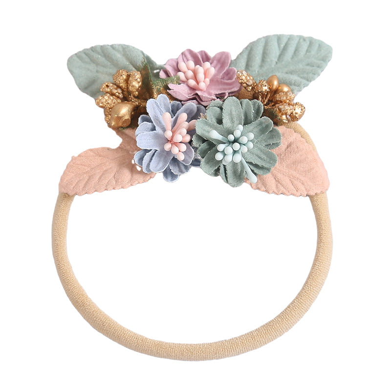 Girls Color-blocking Flower Accessories Headwear