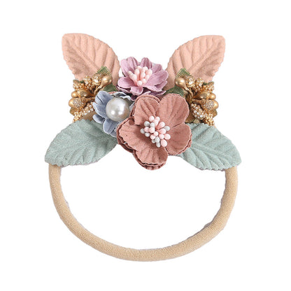 Girls Color-blocking Flower Accessories Headwear