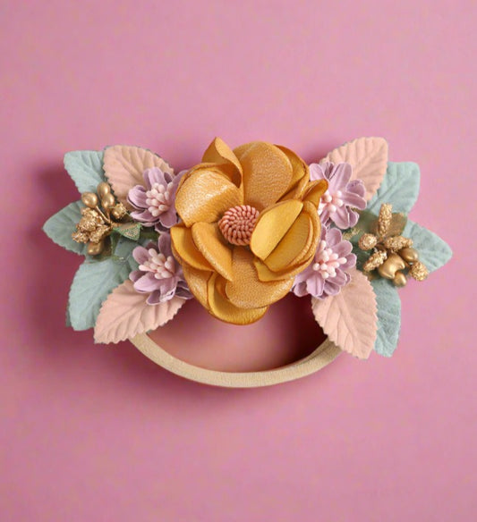 Girls Color-blocking Flower Accessories Headwear