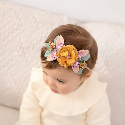 Girls Color-blocking Flower Accessories Headwear