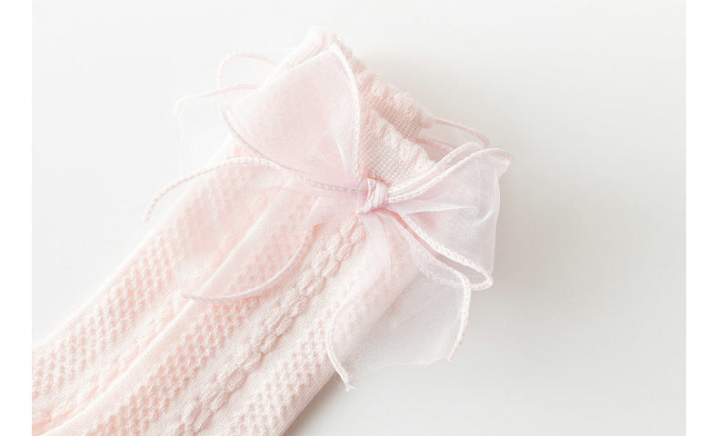 Girls Solid Color Bow Accessories Socks Wholesale 220302248