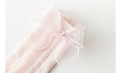 Girls Solid Color Bow Accessories Socks Wholesale 220302248
