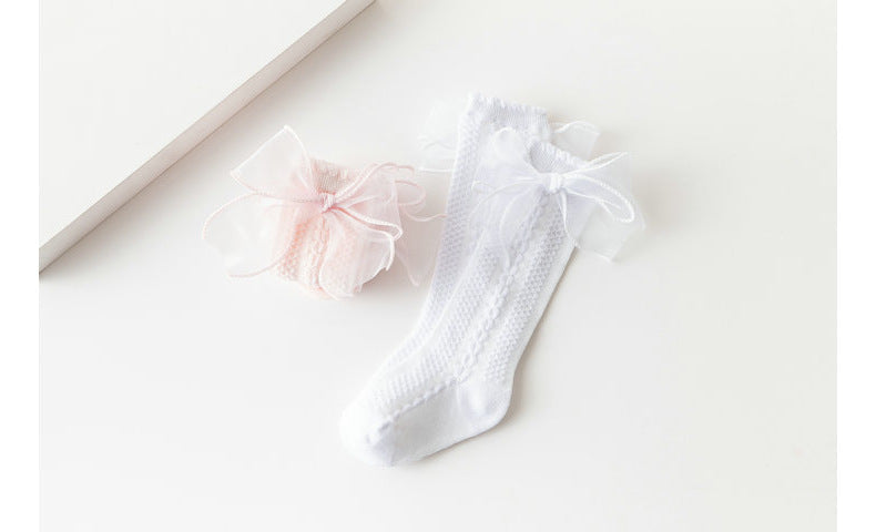 Girls Solid Color Bow Accessories Socks Wholesale 220302248