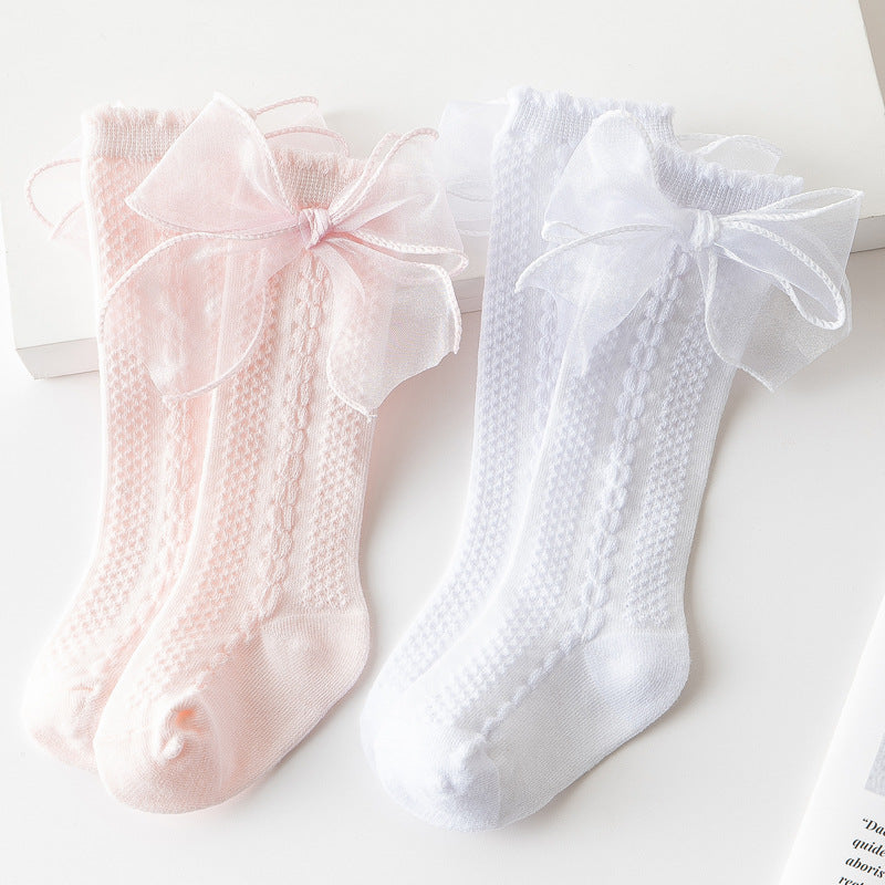 Girls Solid Color Bow Accessories Socks Wholesale 220302248