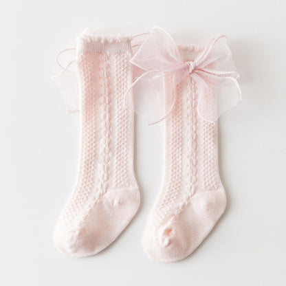 Girls Solid Color Bow Accessories Socks Wholesale 220302248