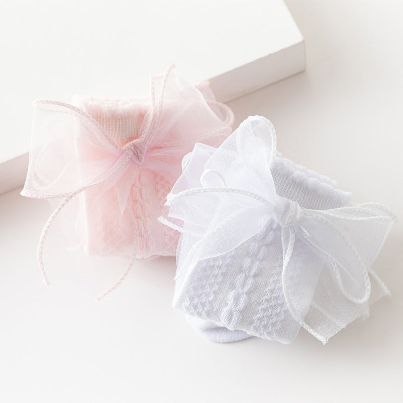 Girls Solid Color Bow Accessories Socks Wholesale 220302248
