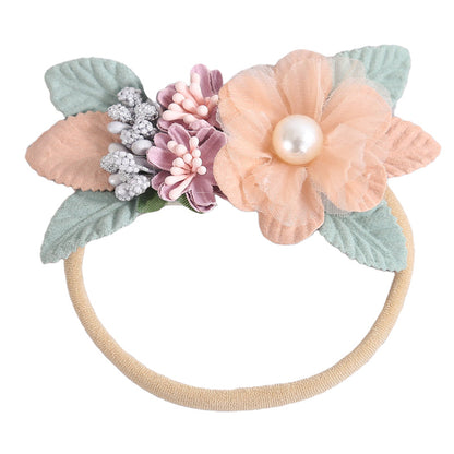 Girls Color-blocking Flower Accessories Headwear