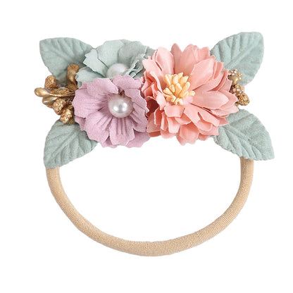 Girls Color-blocking Flower Accessories Headwear