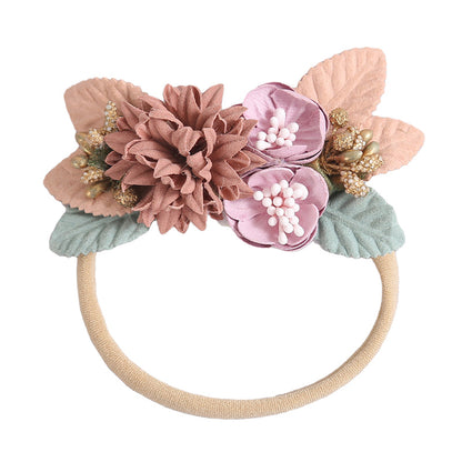 Girls Color-blocking Flower Accessories Headwear