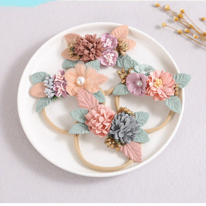 Girls Color-blocking Flower Accessories Headwear