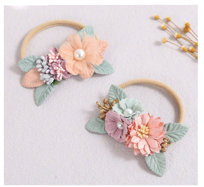 Girls Color-blocking Flower Accessories Headwear