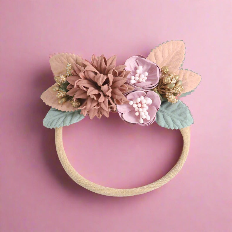 Girls Color-blocking Flower Accessories Headwear