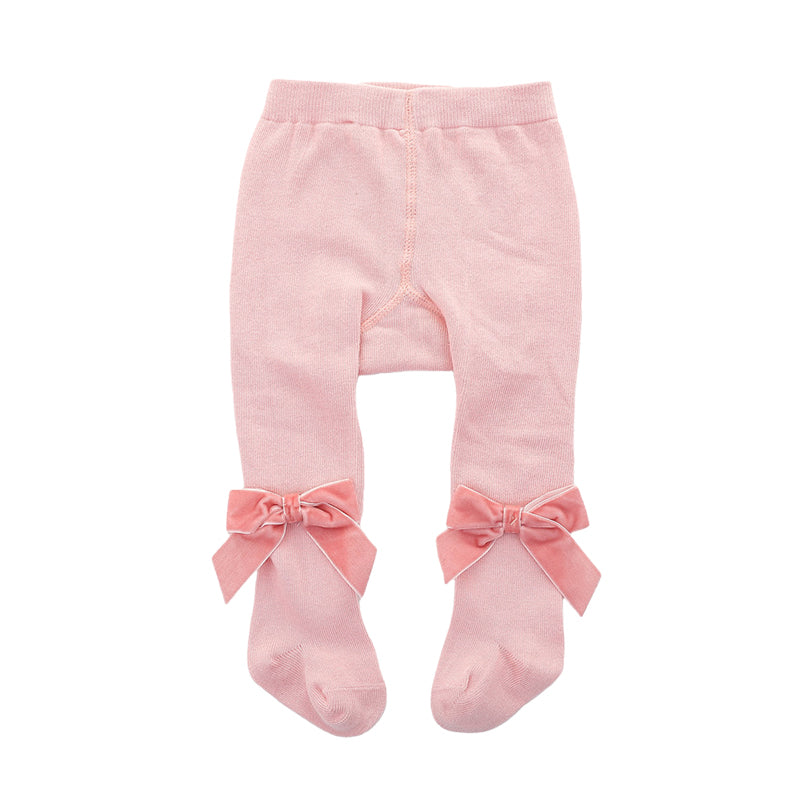 Girls Solid Color Bow Accessories Socks Wholesale 22030228